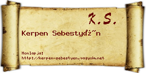 Kerpen Sebestyén névjegykártya
